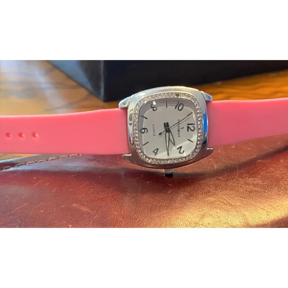 Women's 32mm Silver Tone Peugeot Watch, Crystal accents